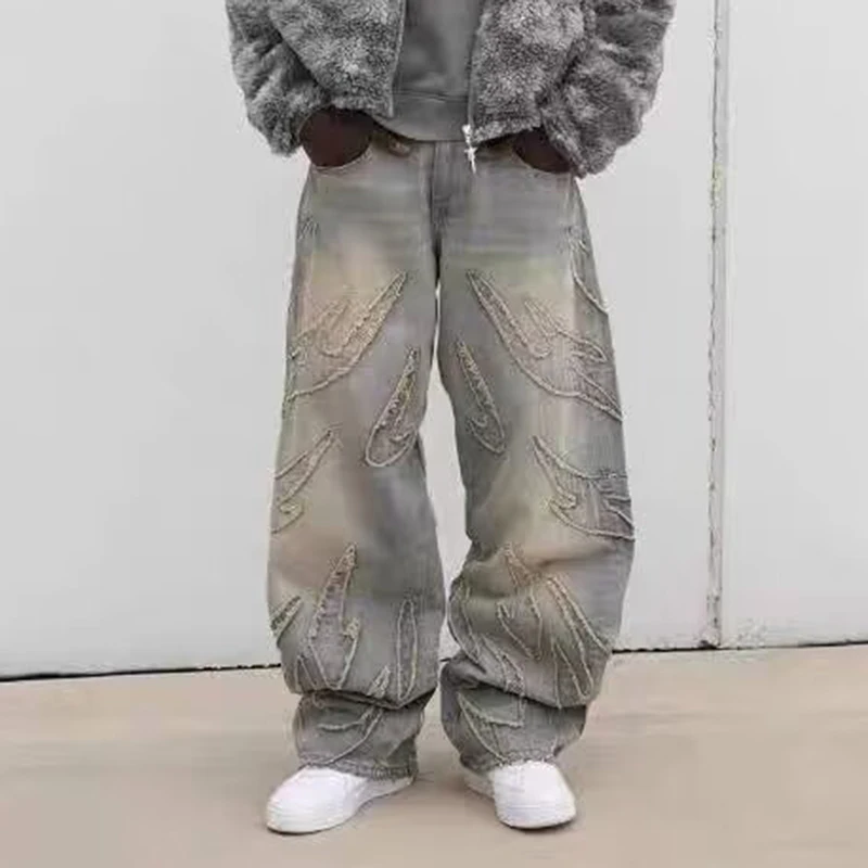 Men'S Fashion With Baggy Jeans - Sokak Gotik Retro Yüksek Belli Geniş