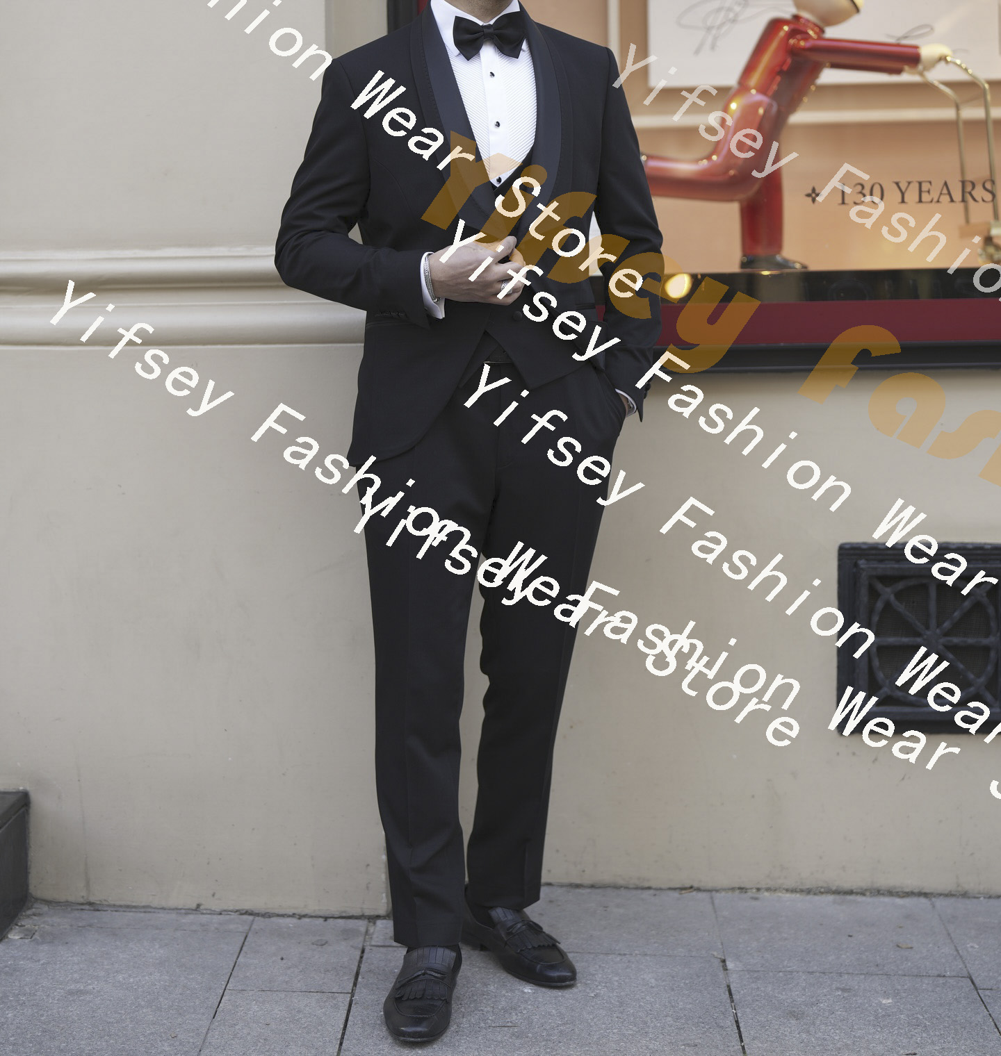 Slim Fit Blazer Men - Çift Şal Yaka Tam Erkek Takım