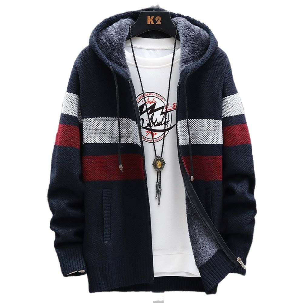 Corduroy Jacket Men - Erkek Çizgili Kazak Ceket Kalın Polar