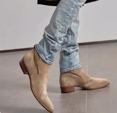 Mens Fashion Dress Shoes - İngiliz Tarzı Haki Deve Rengi Buzlu