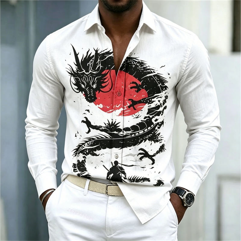 Mens Fashion Style - 2026 Yeni Erkek Gömleği Beyaz Siyah
