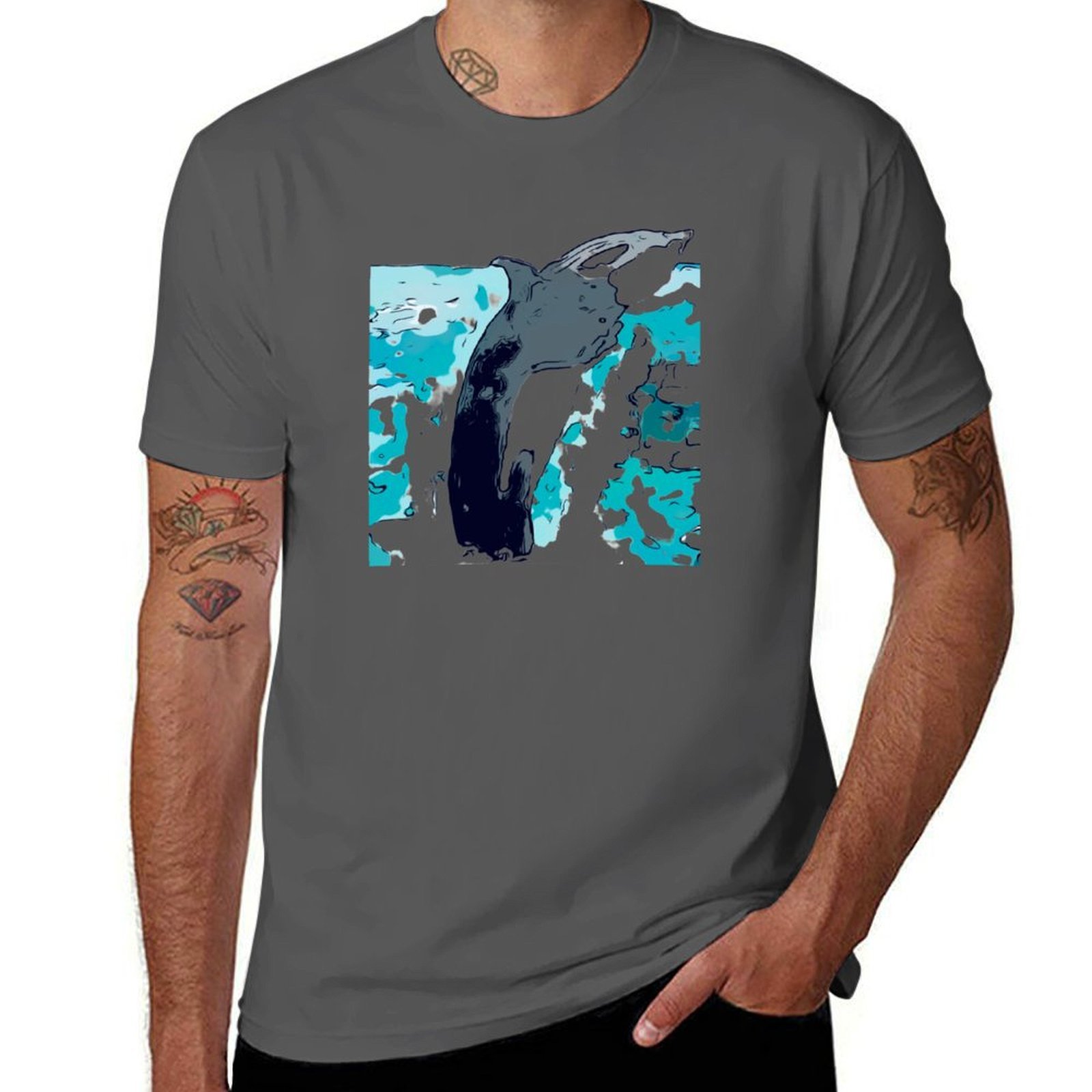 Men'S Fashion Nova Shirts - Nova Scotia Whale 2 Tişört Günlük