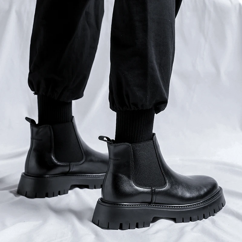 Mens Fashion Dress Shoes - Chelsea Boots Moda Deri Beyefendi Ayakkabıları