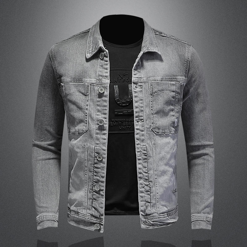 Mens Fashion Denim Jacket - Moda Denim ceket erkekler pamuk Turn