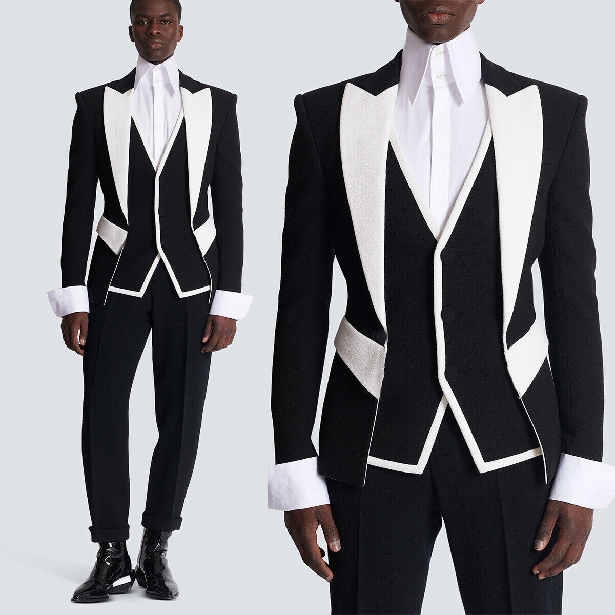 Slim Fit Blazer Men - Erkekler için özel siyah ve beyaz
