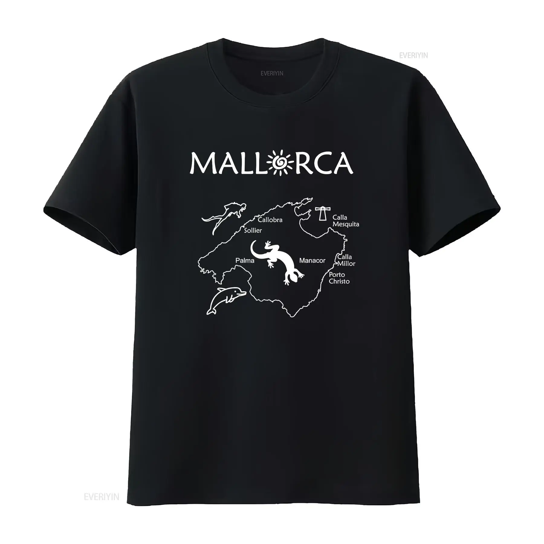 Men'S Fashion Guide - Mallorca Haritası Tişörtü Seyahat Rehberiniz vintage