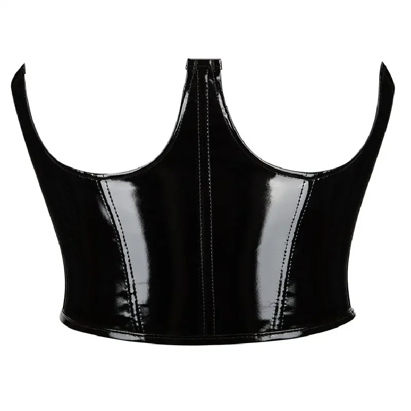 Formal Waistcoat Vest - Kadınlar için Aynalı Parlak Rugan Deri