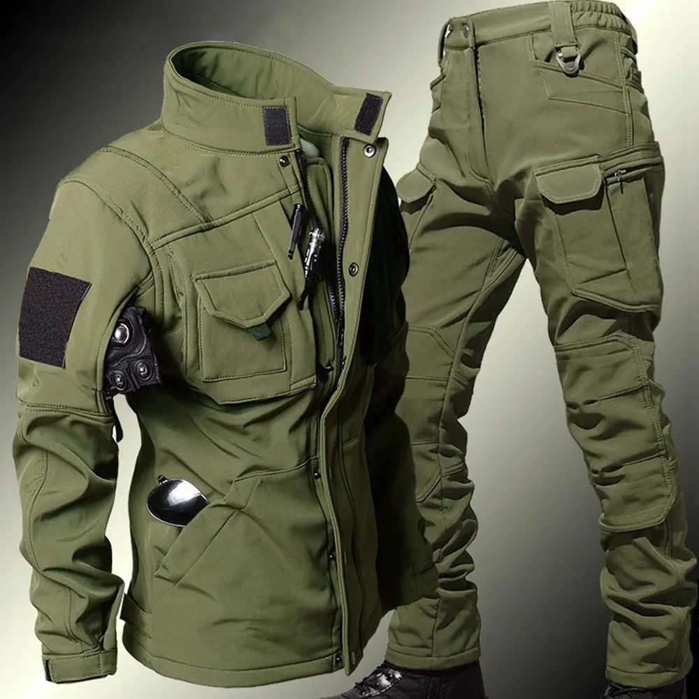 Corduroy Jacket Men - Erkek Taktik Setleri Kış Köpekbalığı Cilt