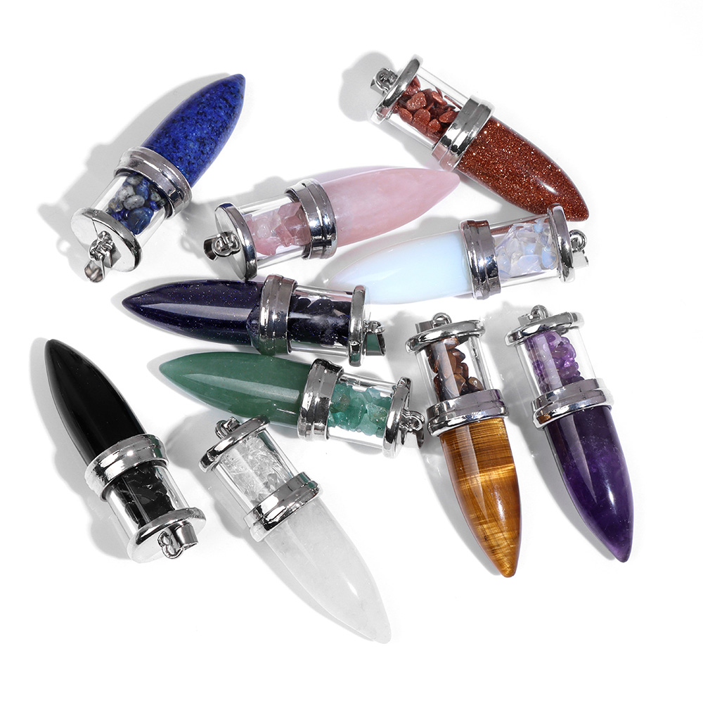 Men'S Fashion Necklaces - 1 adet Bullet şekli taş kolye