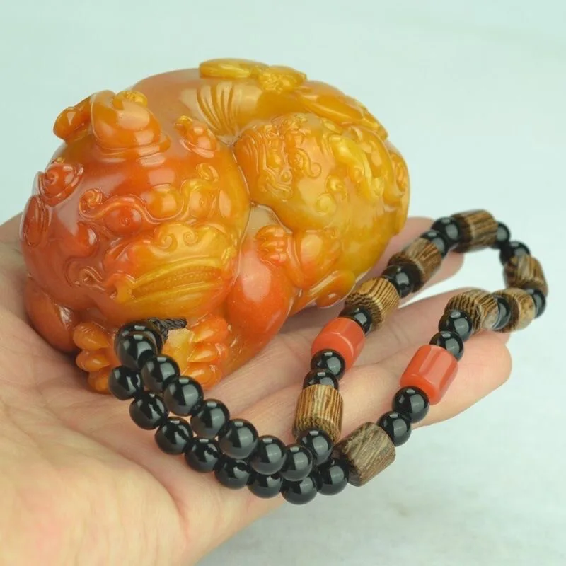 Men'S Fashion Necklaces - Doğal Huang Longyu Pixiu kolye kolye
