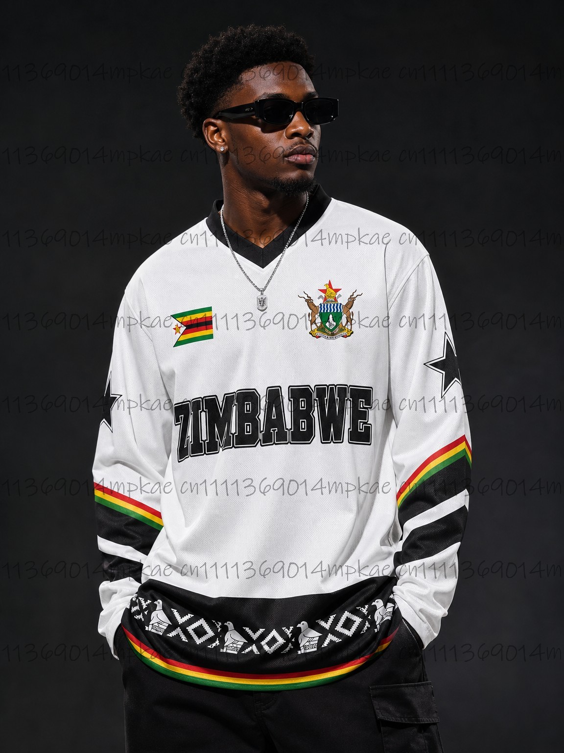 Mens Fashion Style - Sonbahar Zimbabve Etnik Sokak Stili Baskılı