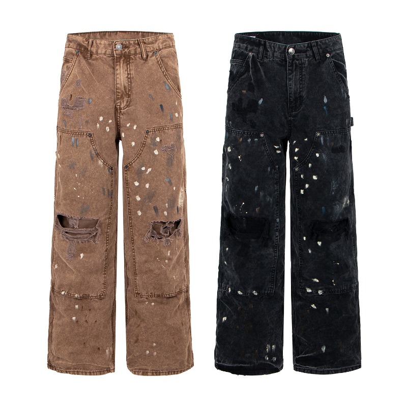 Men'S Fashion With Baggy Jeans - Amerikan Retro High Street Erkekler için