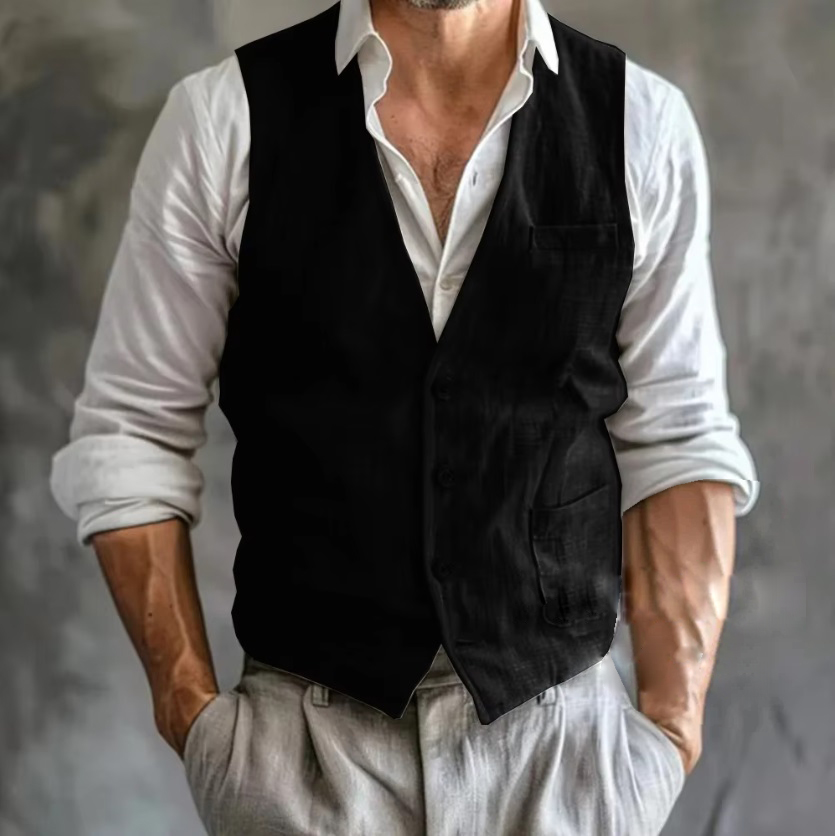 Erkek Keten Yelek Yaz Erkek Ji - Formal Waistcoat Vest incelemesi ve fiyatı