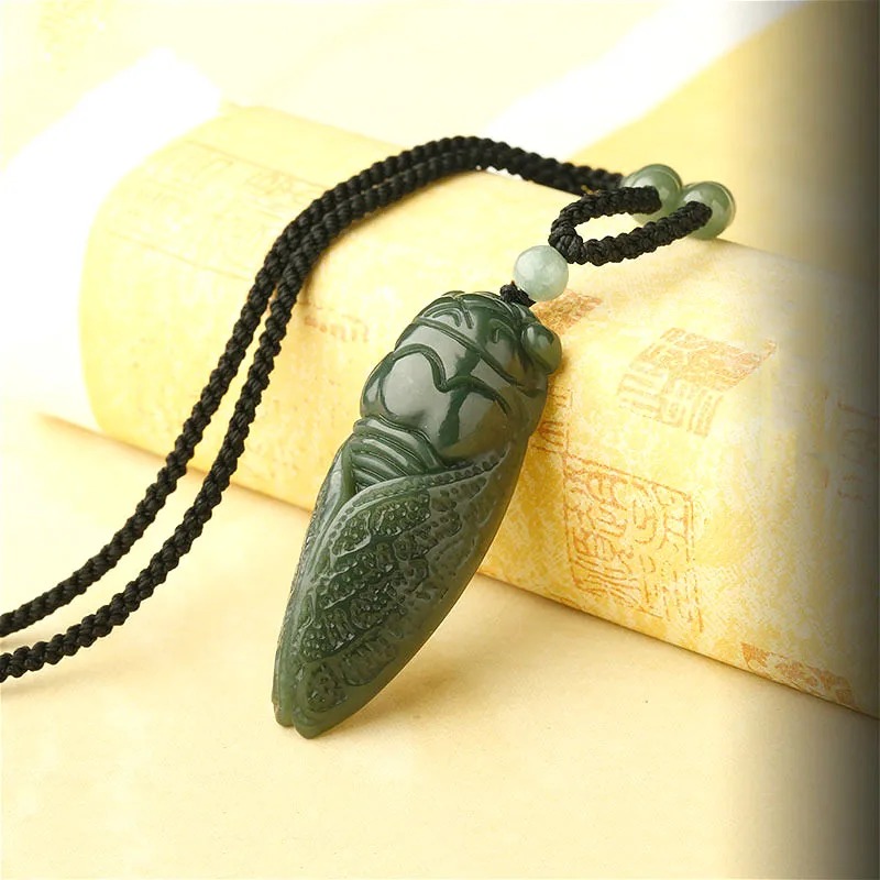 Doğal Hetian yeşim Cicada koly - Men'S Fashion Necklaces incelemesi ve fiyatı