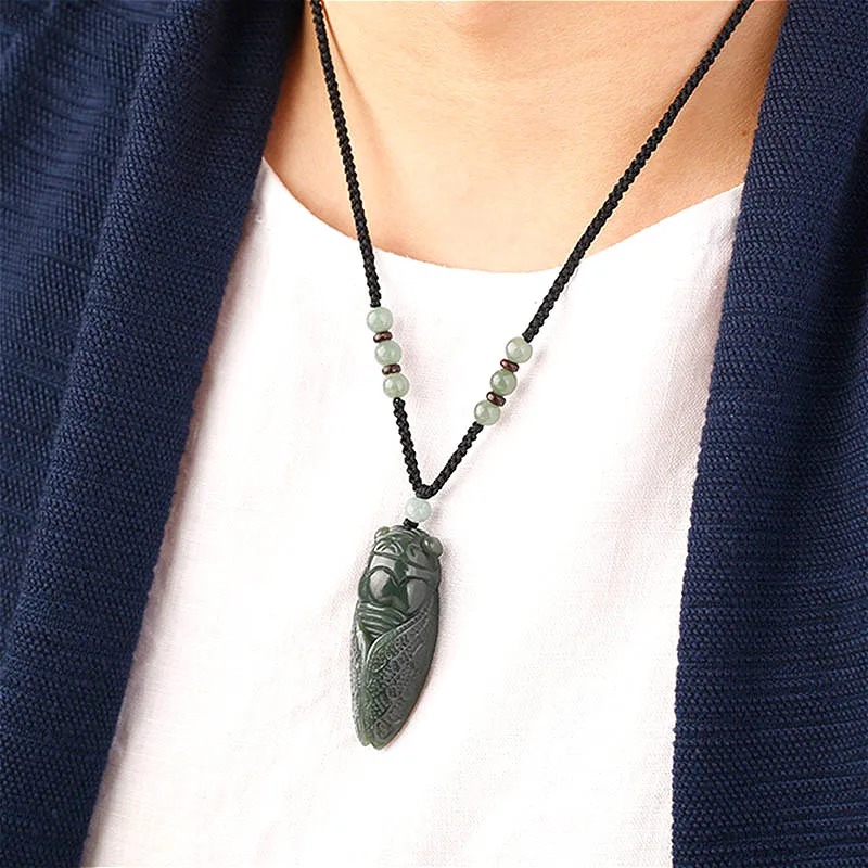 Doğal Hetian yeşim Cicada koly - Men'S Fashion Necklaces incelemesi ve fiyatı