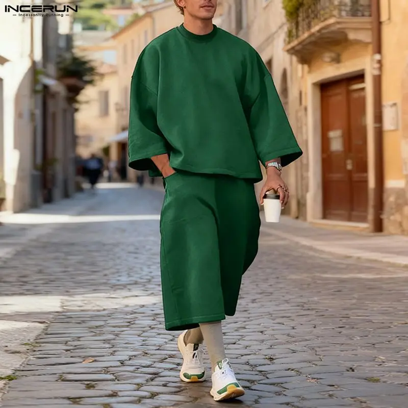 INCERUN Erkekler Setleri Düz R - Mens Fashion Streetwear incelemesi ve fiyatı