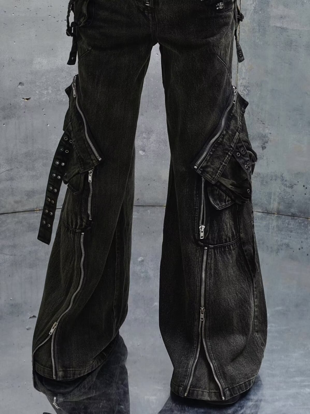 Y2K Siyah Gotik Punk Çok Cepli - Men'S Fashion With Baggy Jeans incelemesi ve fiyatı