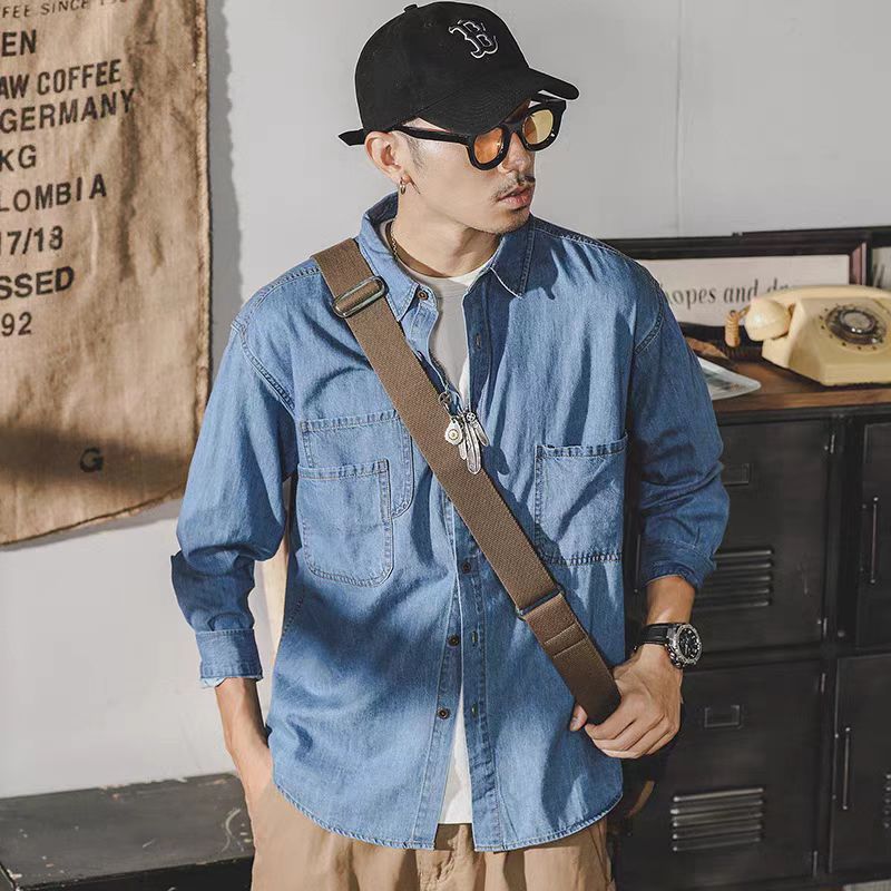 Erkek Amerikan Retro Denim Cek - Mens Fashion Denim Jacket incelemesi ve fiyatı