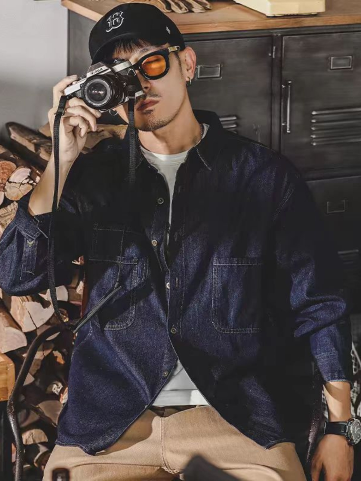 Erkek Amerikan Retro Denim Cek - Mens Fashion Denim Jacket incelemesi ve fiyatı
