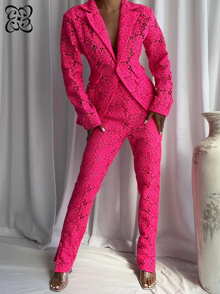 Kadınlar İçin Sıcak Pembe Dant - Slim Fit Blazer Men incelemesi ve fiyatı