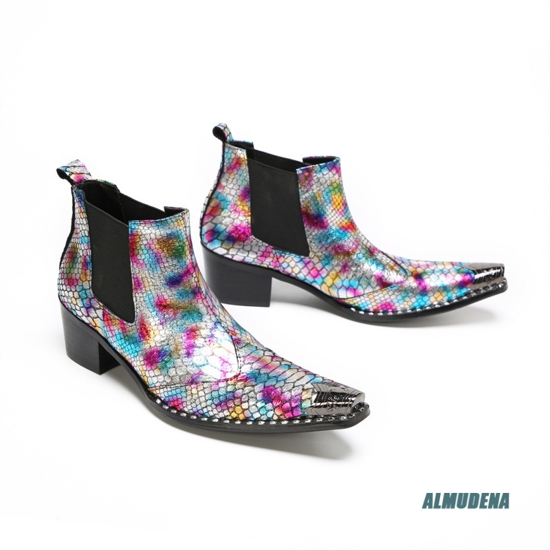 Çok Renkli Metalik Yılan Baskı - Mens Fashion Dress Shoes incelemesi ve fiyatı