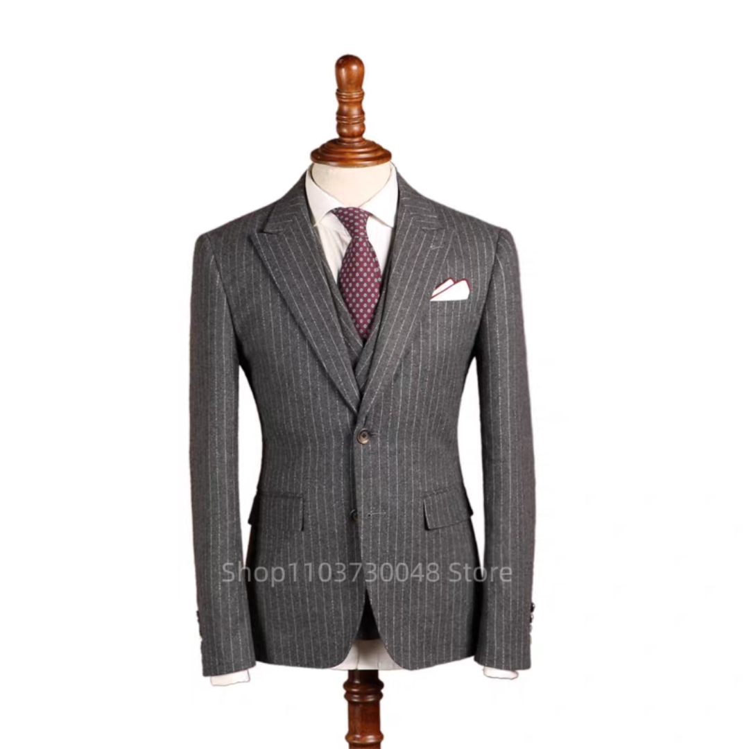 Yeni Gri Çizgili Erkek Takım E - Slim Fit Blazer Men incelemesi ve fiyatı