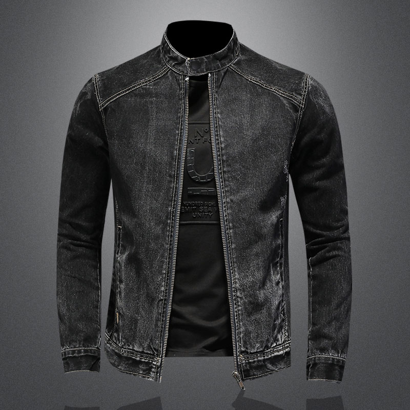 Erkekler Vintage standı yaka P - Mens Fashion Denim Jacket incelemesi ve fiyatı
