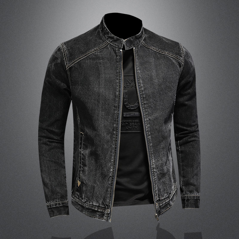 Erkekler Vintage standı yaka P - Mens Fashion Denim Jacket incelemesi ve fiyatı