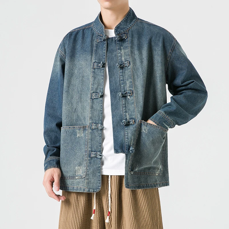 Çin Tarzı Denim Ceket Erkekler - Mens Fashion Denim Jacket incelemesi ve fiyatı