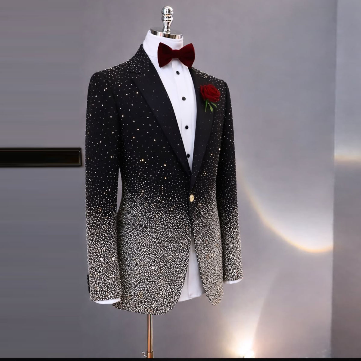 Şık Rhinestone Elmas Erkek Tak - Slim Fit Blazer Men incelemesi ve fiyatı