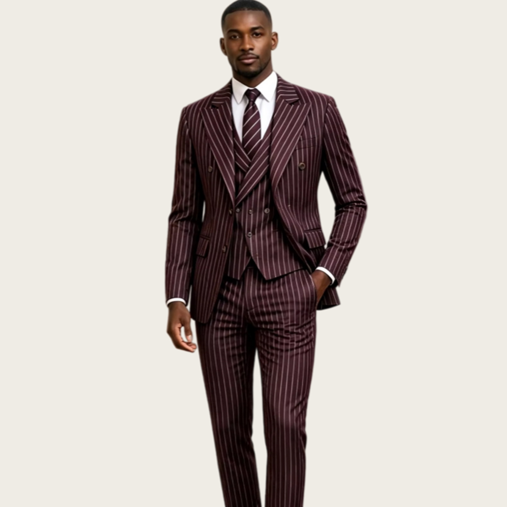 Bordo İnce Çizgili Erkek Takım - Slim Fit Blazer Men incelemesi ve fiyatı
